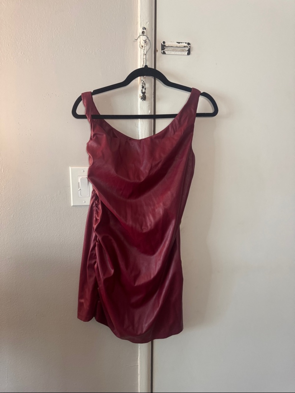superdown Burgundy faux leather Mini Dress